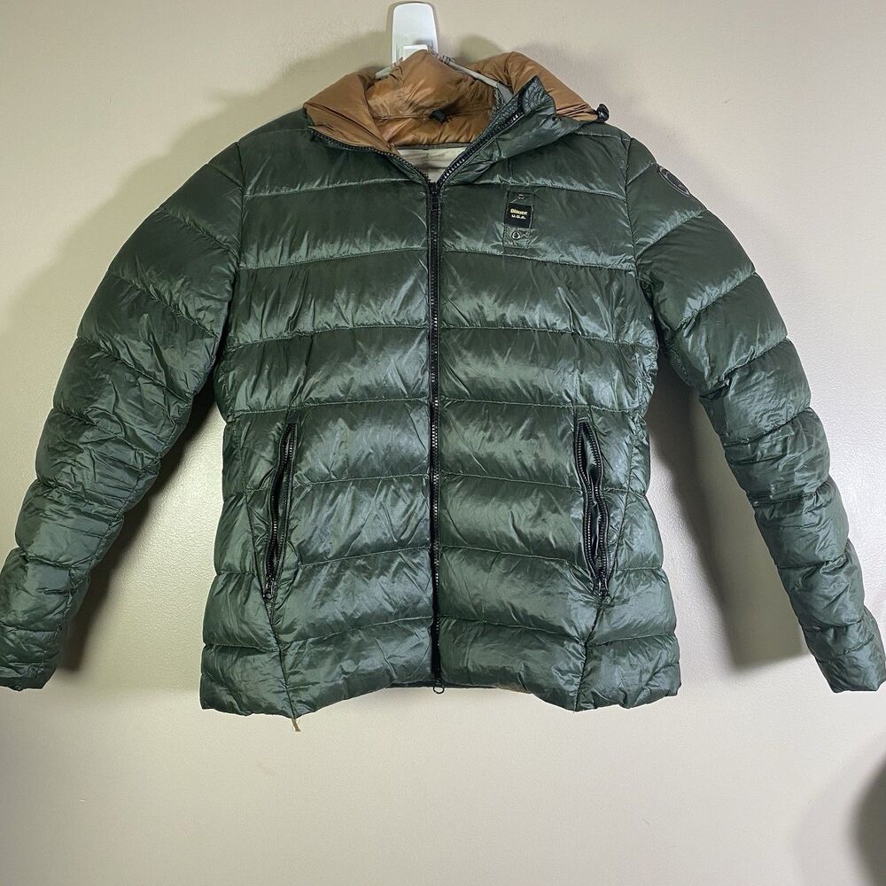 Blauer USA Down Coat Jacket Women's XL Green Puffer Hooded
